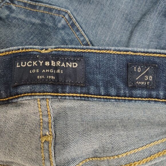 LUCKY BRAND Ava Mid-Rise Skinny Ankle Jeans Sz 10 / 30 Stretch Dark Wash Jeans - Picture 4 of 6